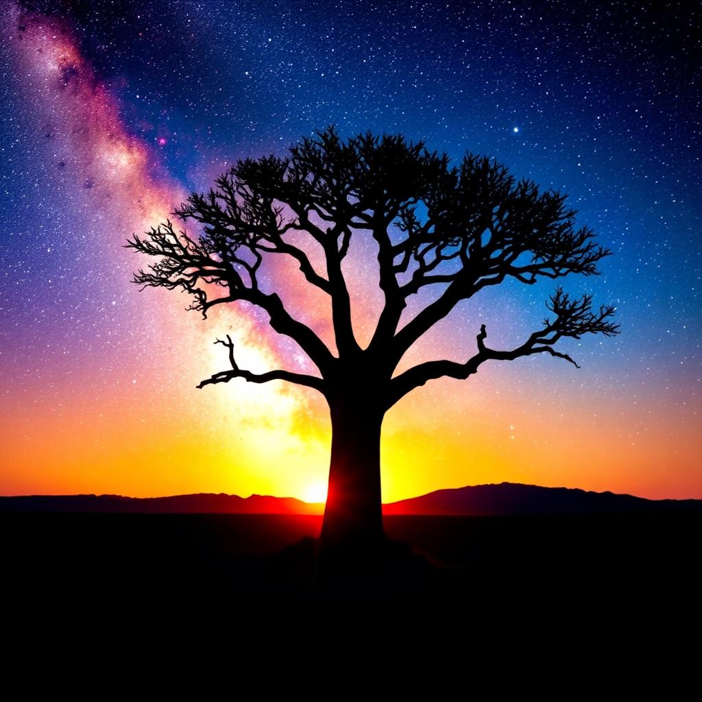 Baobab under the Milky Way
